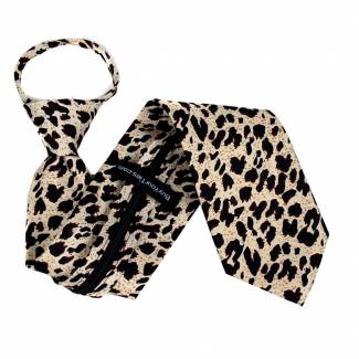Leopard Zipper Tie Regular Length Zipper Tie