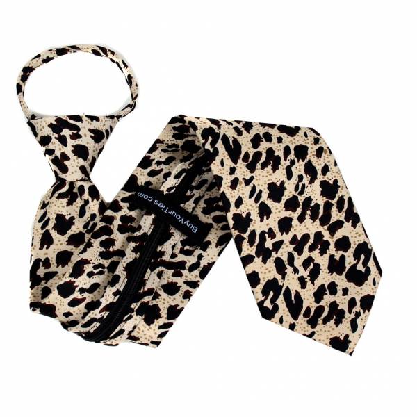 Leopard Zipper Tie Regular Length Zipper Tie