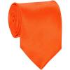 Orange Mens Solid Tie Regular