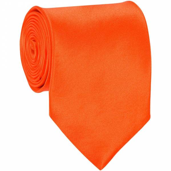 Orange Mens Solid Tie Regular