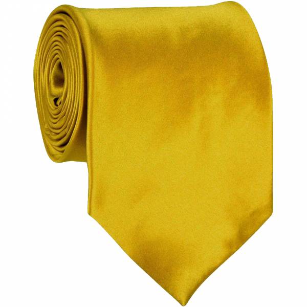 Gold Mens Solid Tie Regular