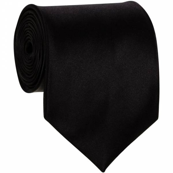 Black Mens Solid Tie Regular