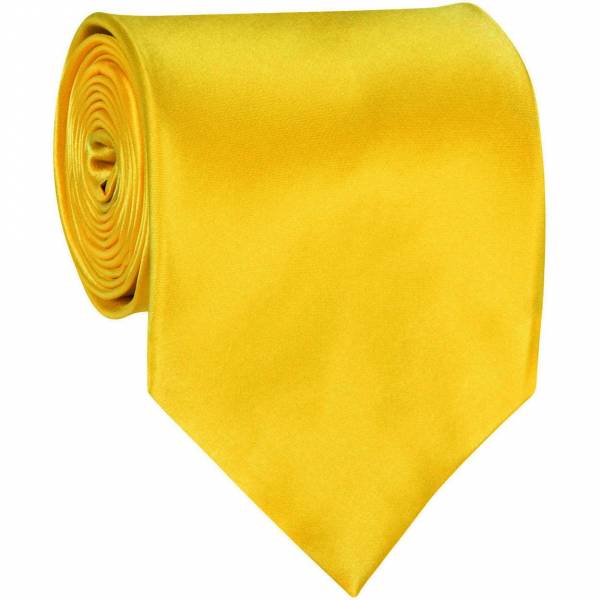 Yellow Mens Solid Tie Regular