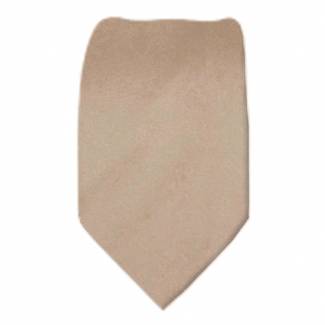 Solid Mens Tie Tan Regular