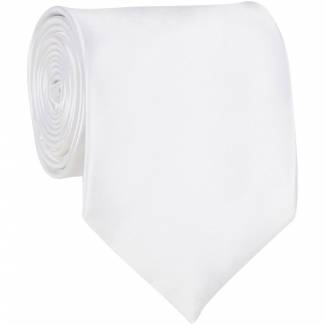 White Mens Solid Tie Regular