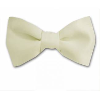 Cream Solid Bow Tie 