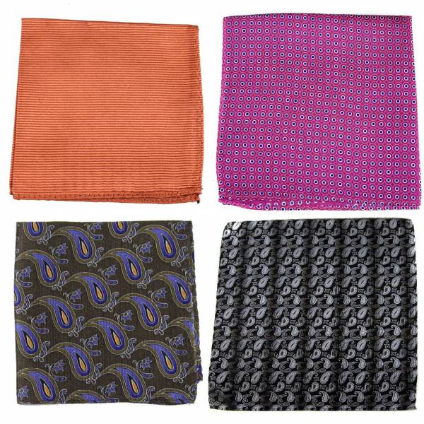 Silk Pocket Square Pack Assorted Packs