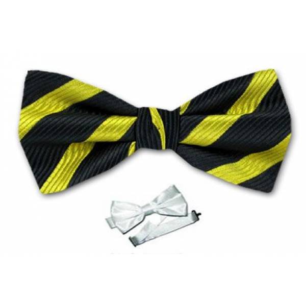 Stripe Pre Tied Bow Tie 