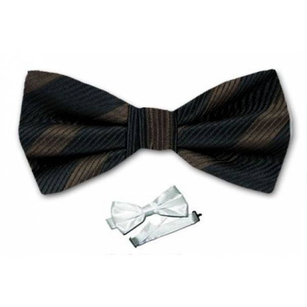 Stripe Pre Tied Bow Tie 