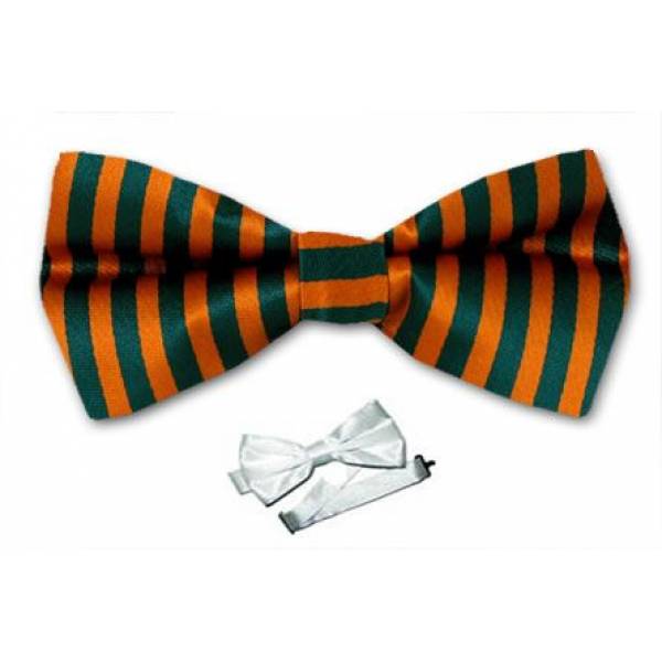 Stripe Pre Tied Bow Tie 