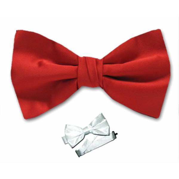 Red Pre Tied Bow Tie Microfiber 