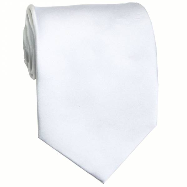 White Solid Tie Regular