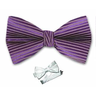 Purple Pre Tied Bow Tie Microfiber 