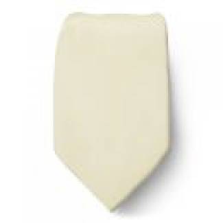 Cream Solid Tie Microfiber Regular