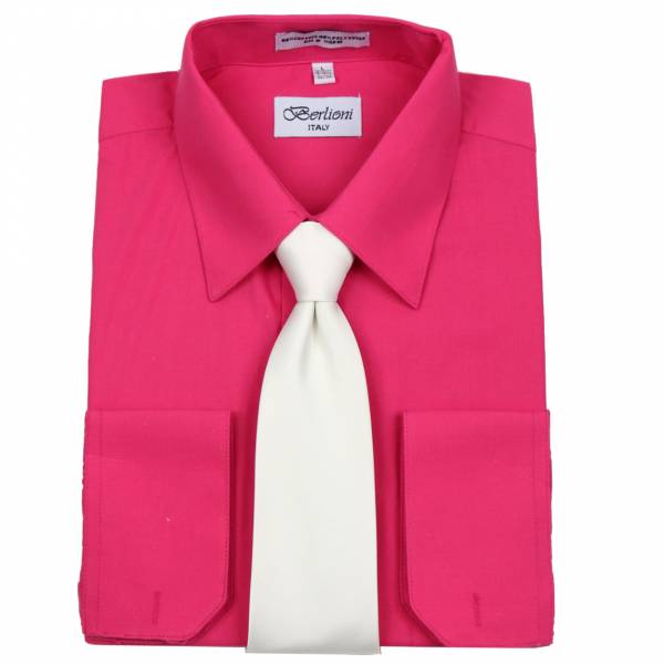 Mens Shirt Fuchsia Mens Shirt & Tie