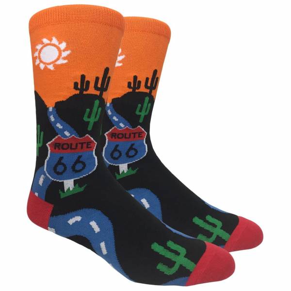 Mens Route 66 Orange Socks Socks