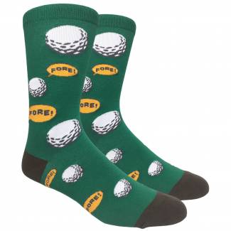 Mens Golf Fore Green Socks Socks