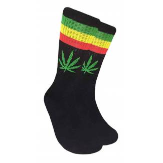 Mens Marijuana Weed Leaf Rasta Black Socks Socks