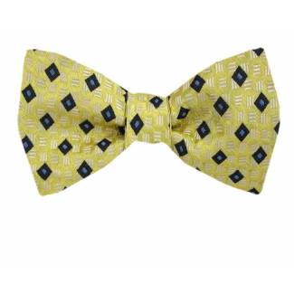 Self Tie Bow Tie Yellow Self Tie