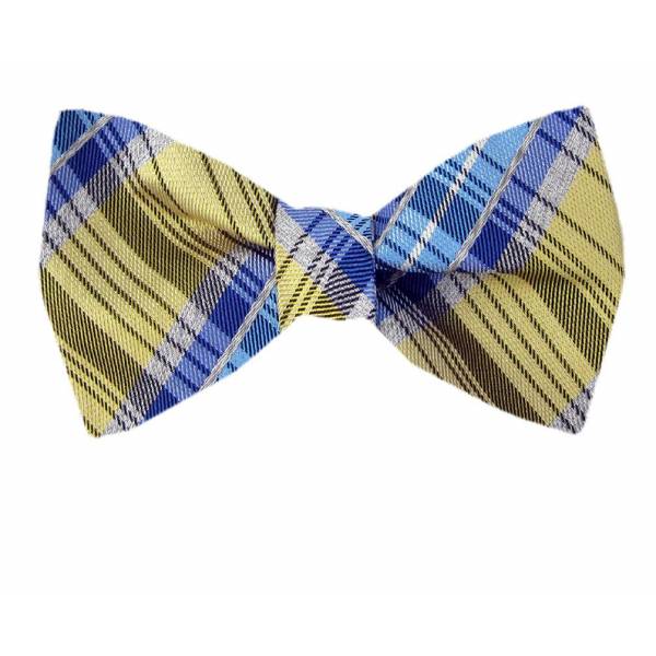 Self Tie Bow Tie Yellow Self Tie