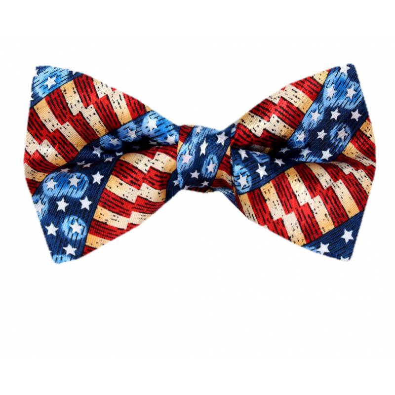 USA Flag Pre Tied Bow Tie