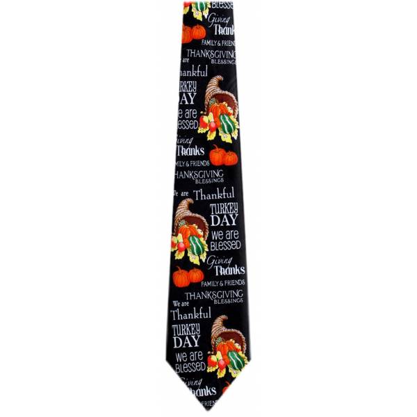 Black Thanksgiving Tie Holiday Ties