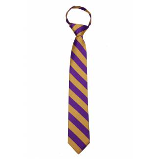 Mens College Stripe Zipper Tie Regular Length Zipper Tie