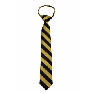 Mens College Stripe Zipper Tie Regular Length Zipper Tie