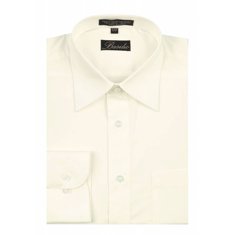 Buyyourties Mens Shirt Off White Light Ivory Off White 18 18.5 inch Neck 36 37 inch Sleeve