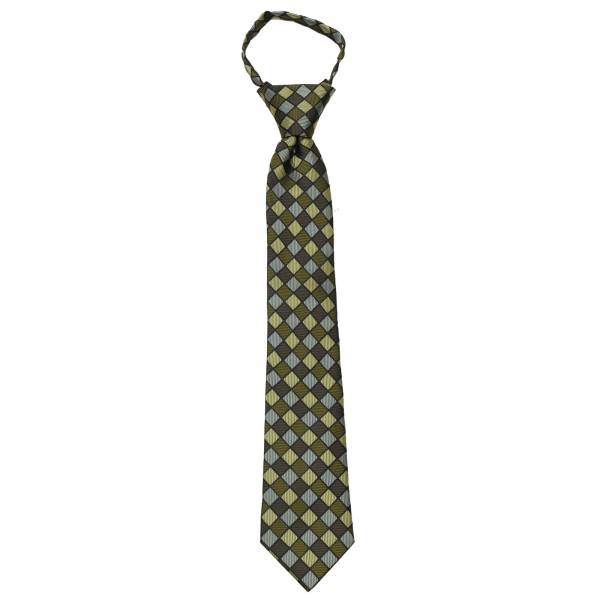 Green Boys 14 inch Zipper Tie Zipper Tie 14 inch