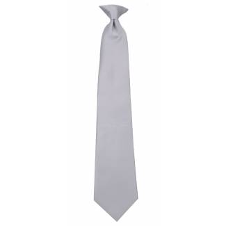 Boys Silver Clip on Tie Clip On Ties