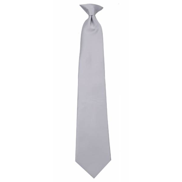 Boys Silver Clip on Tie Clip On Ties