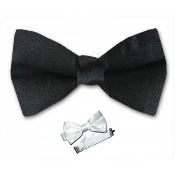 Black Pre Tied Bow Tie 