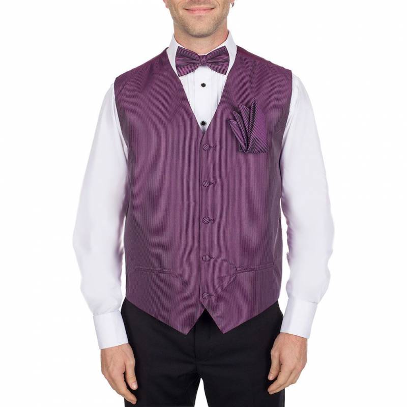 Solid Vest Bow Tie & Hanky